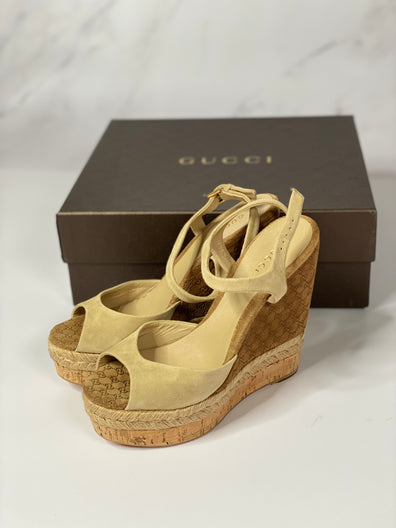 Suede Peep Toes Wedges